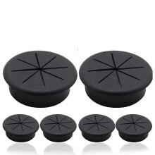 6 Pieces Plastic Desk Grommet, Desk Grommet, Round Cable Gland Hole, Plastic Cable Grommet, 60mm Flexible Abs Grommet For Home, Office, Study(black)