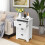 Casart 3-Drawer Bedside Table Nightstand Accent Side Table Vintage White 9