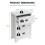 Casart 3-Drawer Bedside Table Nightstand Accent Side Table Vintage White 3