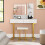 Casart Dressing Tables Stools Set 100 x 45 cm Table & Stool W/ LED Mirror 4