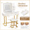 Casart Dressing Tables Stools Set 100 x 45 cm Table & Stool W/ LED Mirror 5