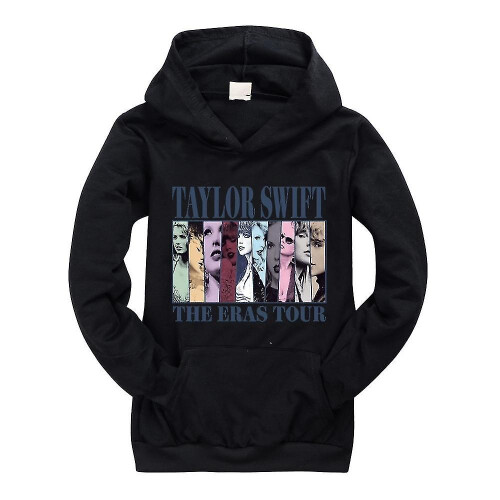 (Black, 9-10 Years) 9-14 Years Kids Pop Taylor Swift The Eras Tour Printed Hoodie Girls Boys Hooded Sweatshirt Pullover Tops Xmas Gifts