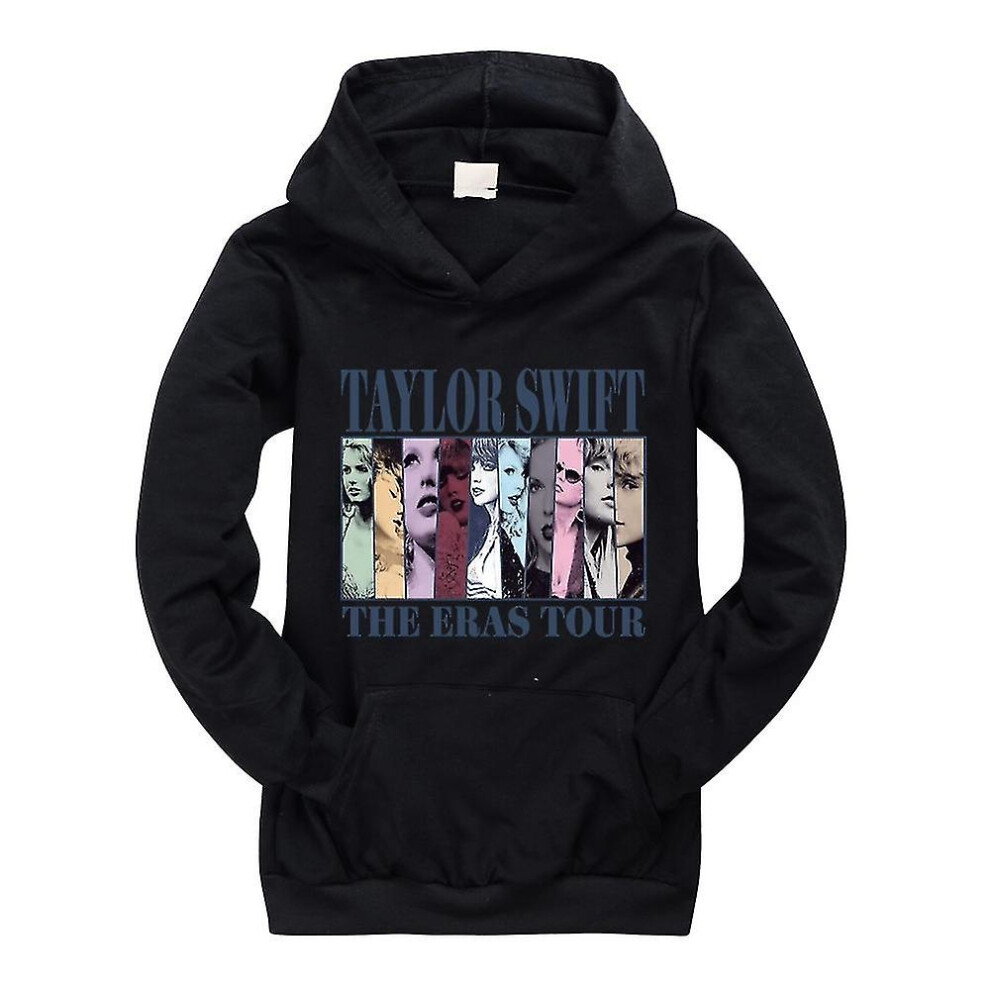 (Black, 13-14 Years) 9-14 Years Kids Pop Taylor Swift The Eras Tour Printed Hoodie Girls Boys Hooded Sweatshirt Pullover Tops Xmas Gifts