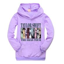 (Purple, 9-10 Years) 9-14 Years Kids Pop Taylor Swift The Eras Tour Printed Hoodie Girls Boys Hooded Sweatshirt Pullover Tops Xmas Gifts