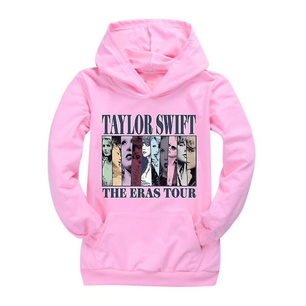 (Pink, 11-12 Years) 9-14 Years Kids Pop Taylor Swift The Eras Tour Printed Hoodie Girls Boys Hooded Sweatshirt Pullover Tops Xmas Gifts