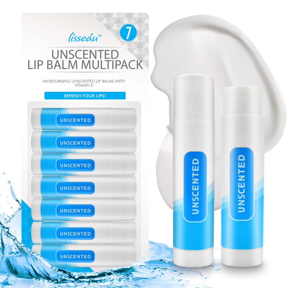 7pk Unscented Lip Balm Multipack Lip Moisturiser & Hydrating Lip Care