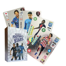 (55pcs Silver Football Cards) World Cup Football Card Basketball Super Stars Cards 55PCS Collection League Cards Toy Kids Gift
