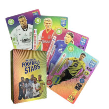 (55pcs Colorful Football Cards) World Cup Football Card Basketball Super Stars Cards 55PCS Collection League Cards Toy Kids Gift
