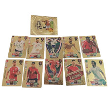 (10pcs Gold Football Cards) World Cup Football Card Basketball Super Stars Cards 55PCS Collection League Cards Toy Kids Gift