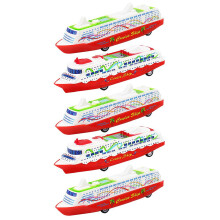 5 Pcs Boys Kids Toys Party Gifts Cruise Ship Toy Colored Steam Ship Model Mini Track Toy Push Go Back Toys