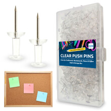 (660 units (3 x 220)) 220-660 Clear Push Pin Cork Board Notice Bulletin