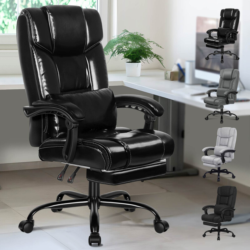 (Boss - Glossy Black) ELFORDSON Office Chair Executive Computer Gaming Recline