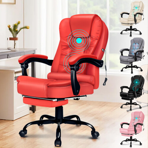 ELFORDSON (Red) ELFORDSON Massage Office Executive Chair 1