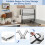 Casart Folding Single Bed Portable Guest Bed W/ Wheels & Memory Foam Mattress 3