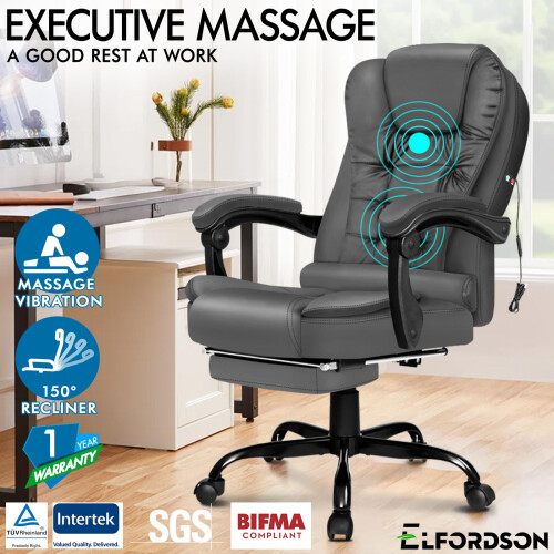 ELFORDSON (Grey) ELFORDSON Massage Office Executive Chair 2