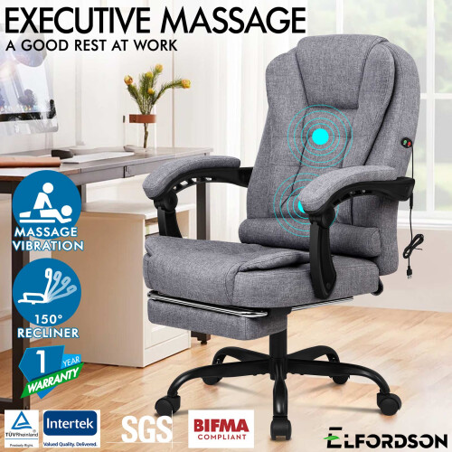 ELFORDSON (Fabric Grey) ELFORDSON Massage Office Executive Chair 2