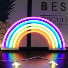 Rainbow Night Light For Kids Gift Led Rainbow Neon Signs Rainbow Lamp For Wall Decor Bedroom Decorations Home Accessories Party Holiday Decor Battery