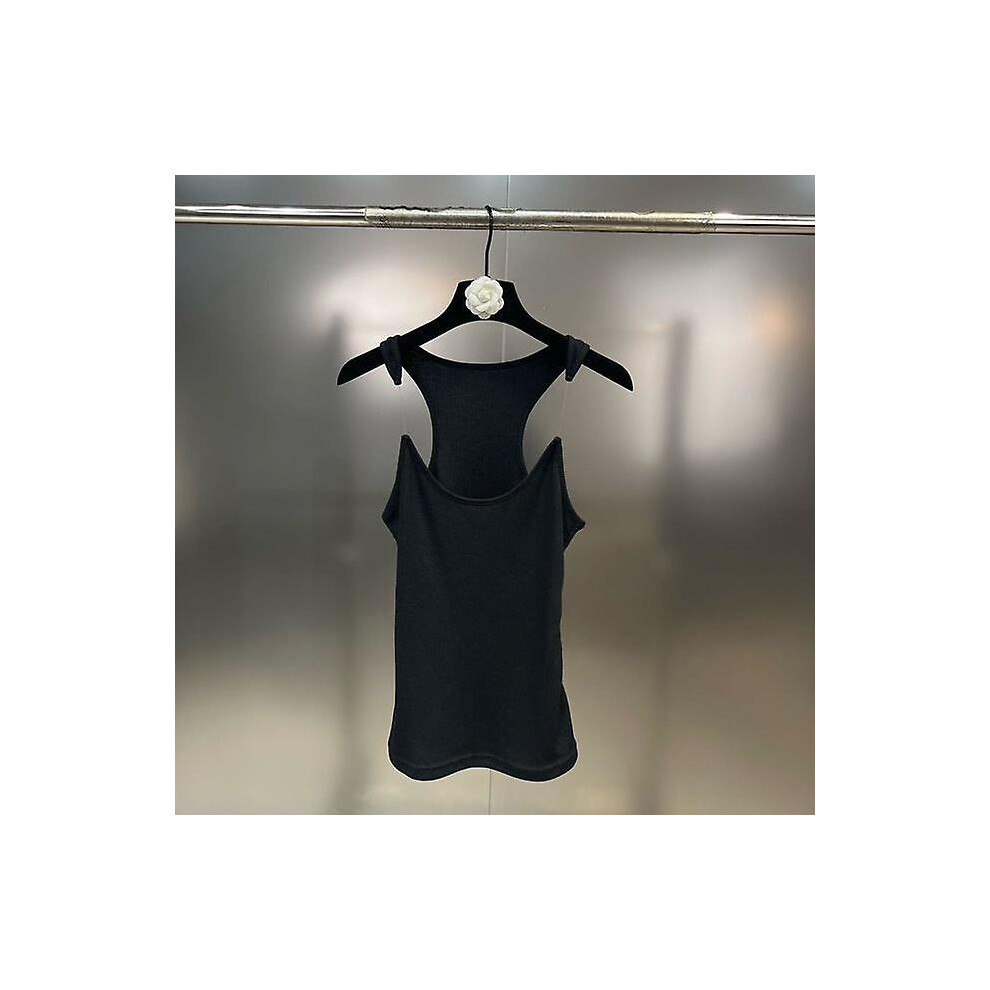 (Invisible Strap Design Y/project Vest Ribbed Cami Tank Sleeveless Women Tops) Invisible Strap Design Y/project Vest Ribbed Cami Tank Sleeveless Women Tops