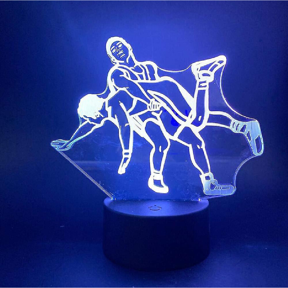 Night Lamp Wrestling Competitive Sports Decoration Two Wrestlers Light