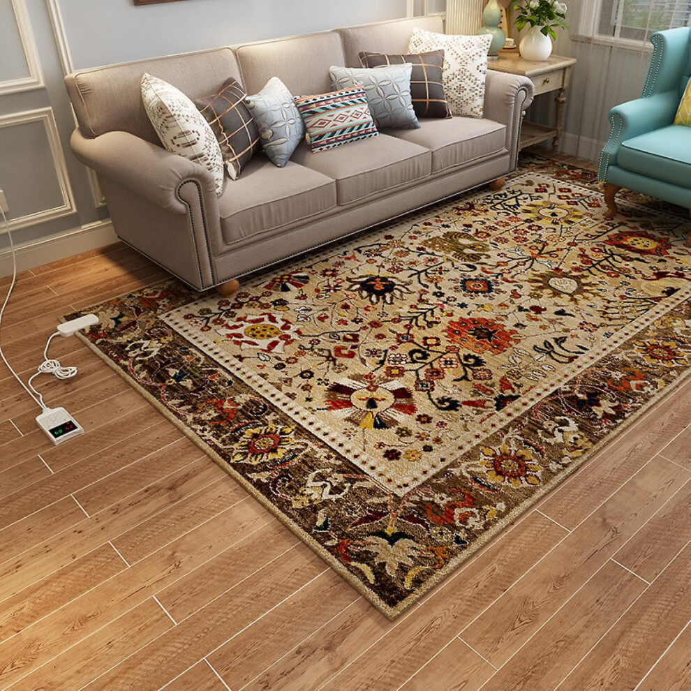 Graphene Electric Rug Living Room Floor Heating Mat Home Mobile Geothermal Mat Simple Suede Heating Rug Warmer Floor Mat Electric Blanket