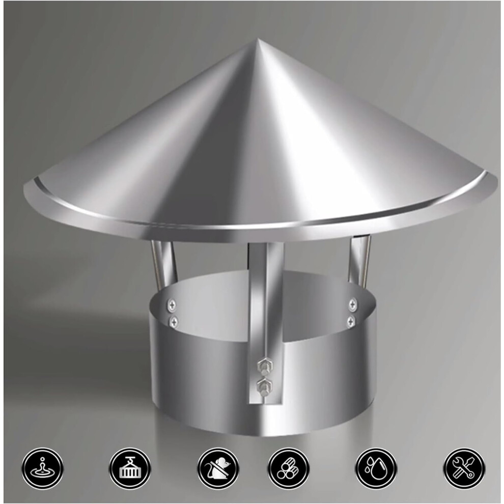 All Weather Chimney Cap,fireplace chimney cap,chimney rain cap,cone top chimney cap,conical top chimney cap,universal chimney cap,round chimney cap,ro-image-OPC-PDP8MSM-NEW