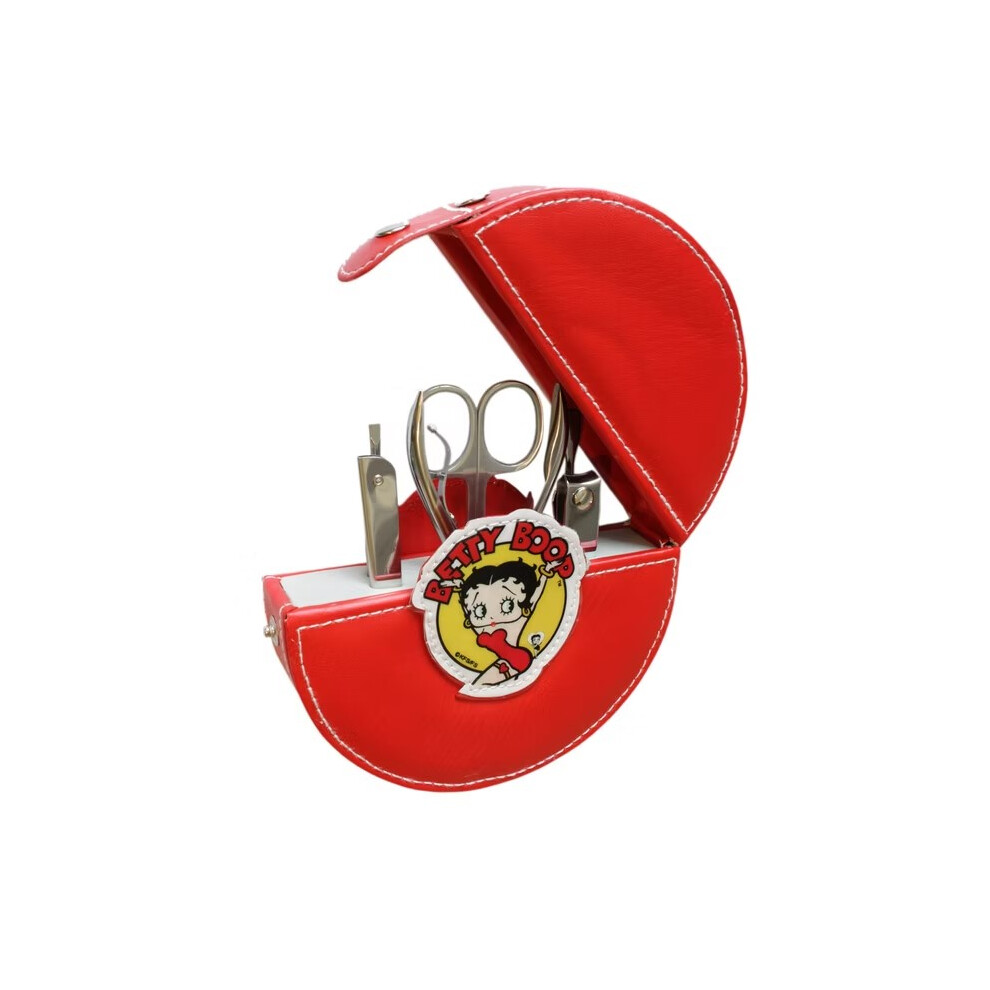 Betty Boop Red 6 Piece Manicure Set Arms Up Pose