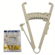 (Yellow) Body Fat Caliper and Measurement Chart Combo - Accurately Track Your Body