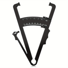 (Black) Body Fat Caliper and Measurement Chart Combo - Accurately Track Your Body
