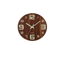 (Style 2) Brown Clock Silent Movement and Luminous Markers