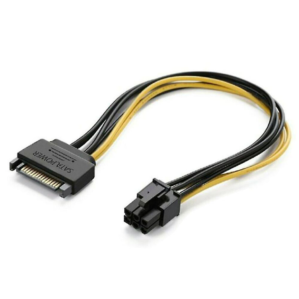 15Pin Sata Power To 6Pin Pcie Pci-E Pci Express Adapter Cable For Video Card 8238749225152