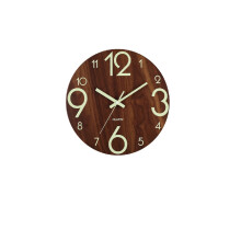 (Style 3) Brown Clock Silent Movement and Luminous Markers