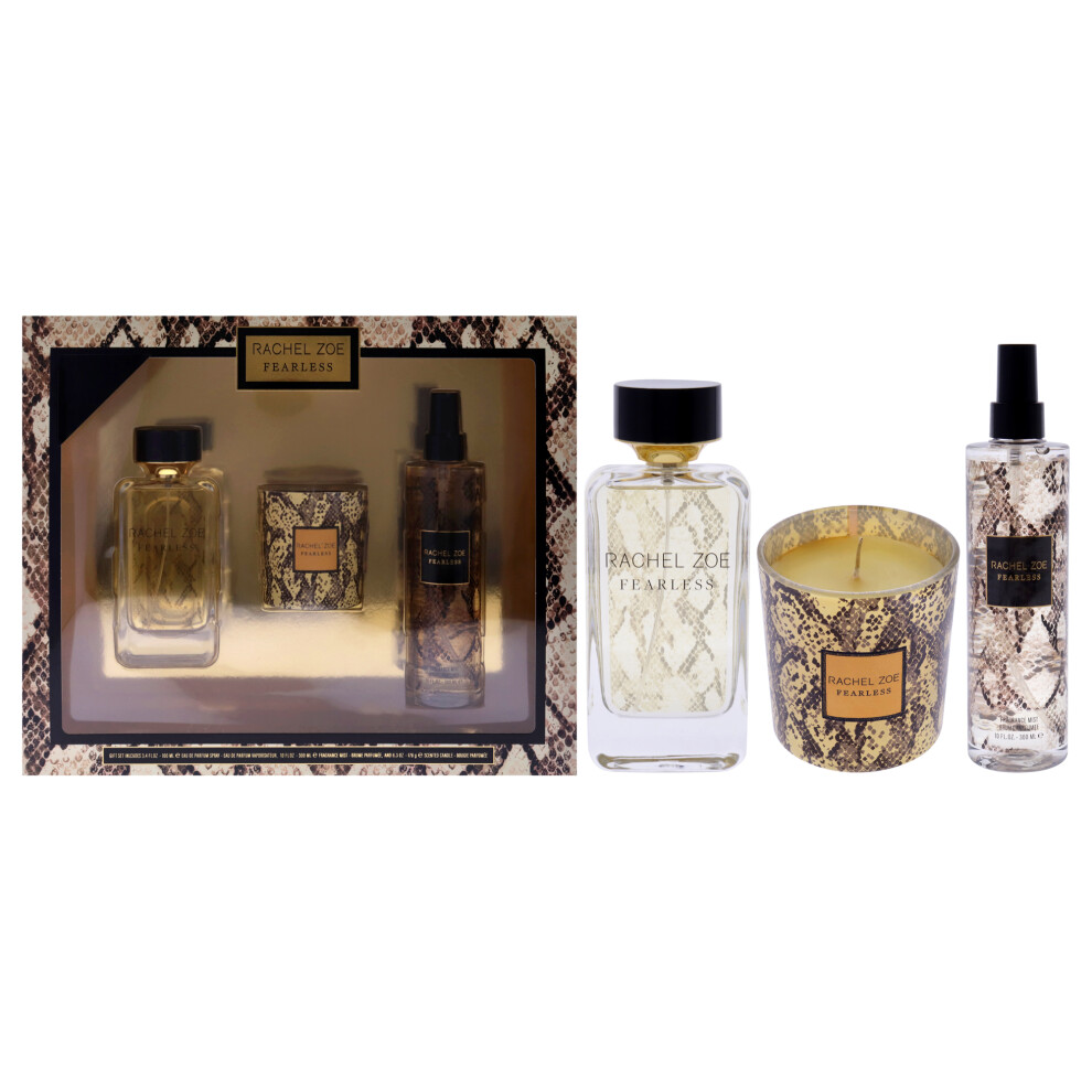 Rachel Zoe Fearless By For Women - 3 Pc 3.4Oz Edp Spray 10Oz Fragrance Mist 6.3Oz Candle