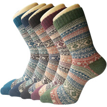 5 Pack Womens Wool Socks Winter Warm Socks Thick Knit Cabin Cozy Crew Soft Socks Gifts For Women