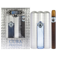 Cuba Prestige Platinum by Cuba for Men - 2 Pc Gift Set 3.4oz EDT Spray, 1.17oz EDT Spray