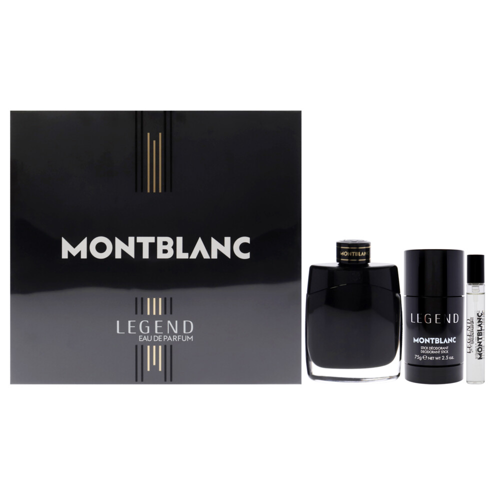 Montblanc Legend Gift Set 100ml EDP Spray + Eau De Parfum 7.5ml + Deodrant Stick 75g