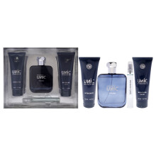 New Brand Unic for Men - 4 Pc Gift Set 3.3oz EDT Spray 4.3oz Shower Gel 4.3oz After Shave 0.5oz EDT Spray
