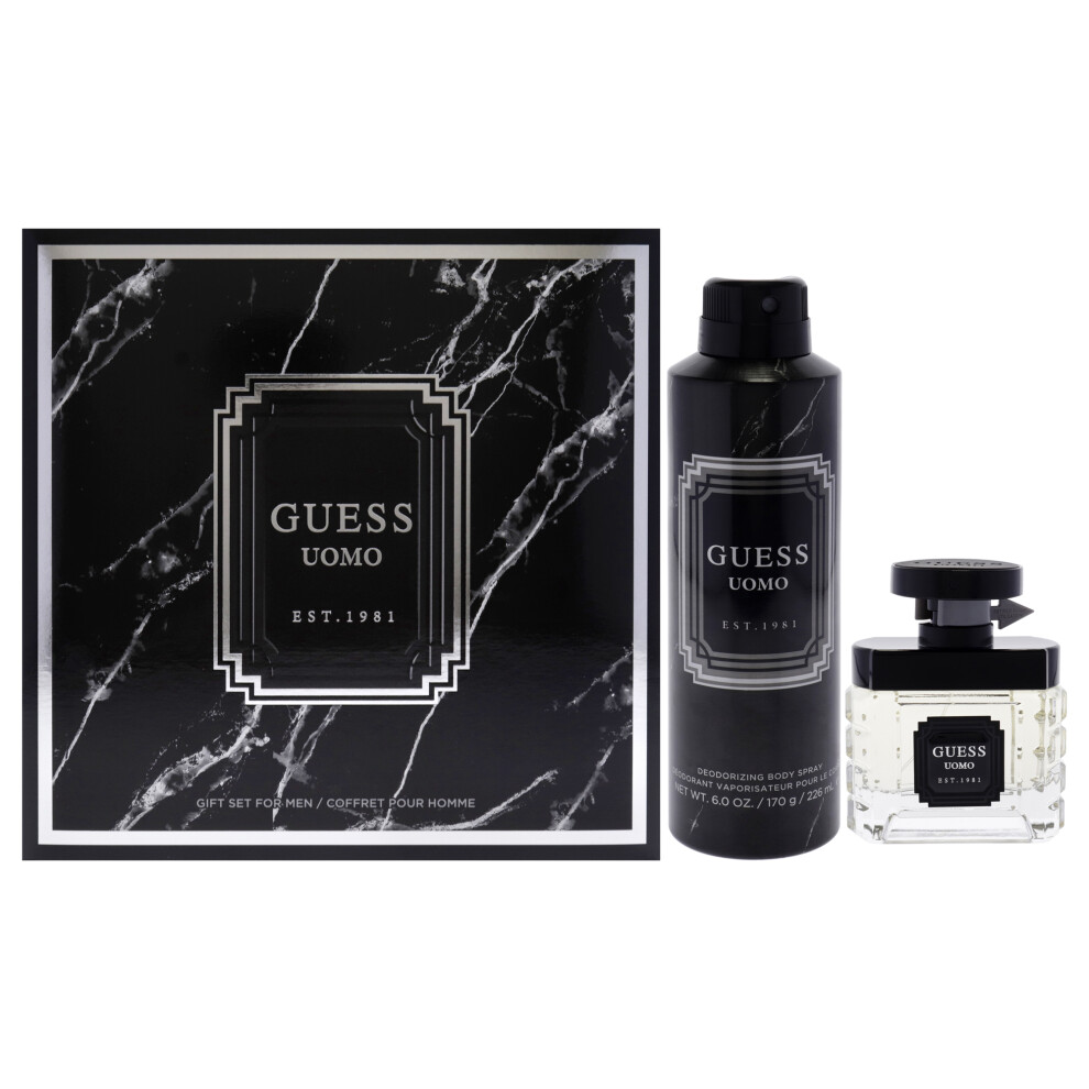 Photos - Women's Fragrance GUESS Uomo by  for Men - 2 Pc Gift Set 1.7oz EDT Spray, 6oz Deodorizing Body Spray 