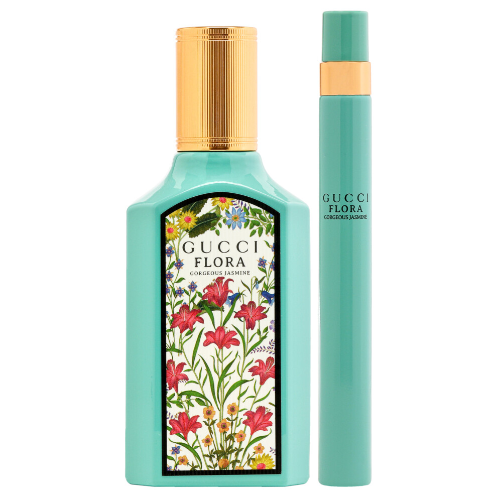 Flora Gorgeous Jasmine by Gucci for Women - 2 Pc Gift Set 1.6oz EDP Spray, 0.33oz EDP Spray