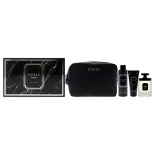 Guess Uomo dla mezczyzn - 4-czesciowy zestaw upominkowy 3,4 uncji sprayu EDT 6 uncji dezodoryzujacego sprayu do ciala 3,4 uncji etui na zel pod prysz