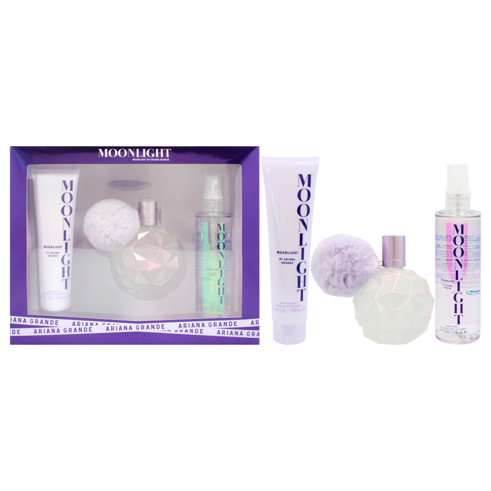 Ariana Grande Moonlight By For Women - 3 Pc Gift Set 3.4Oz Edp Spray, 3.4Oz Body Souffle, 4Oz Body Mist