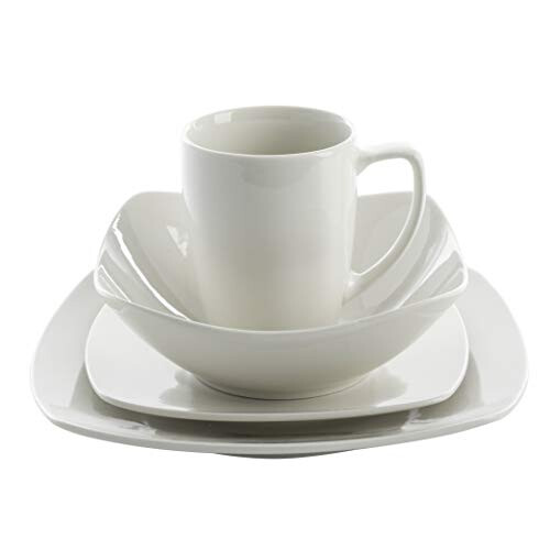 Gibson 92576.16 Zen Buffetware Square Dinnerware Set - 16 Piece 1
