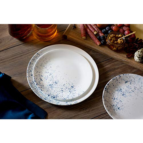 Corelle 18-Piece Service for 6, Chip Resistant, Indigo Speckle Dinnerware Set 2