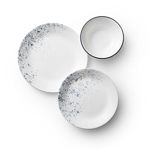 Corelle 18-Piece Service for 6, Chip Resistant, Indigo Speckle Dinnerware Set 1