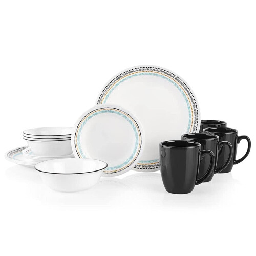 corelle Paloma 16 piece Dinnerware Set Service for 4 multicolor