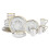 HomeVss, Fine china Artisan Marbled 20pc Dinnerware Set, grey with gold Line 1