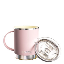 asobu Ultimate Stainless Steel Ceramic Inner Coating Coffee Mug with Double Walled Copper Lining Insulation, 12 Ounces (Pink)