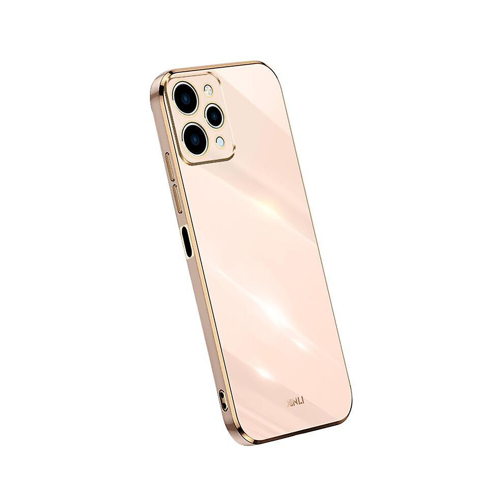 (Pink) Xinli For Xiaomi Redmi 12 4G Electroplating Edge Phone Cover Soft Tpu Protective Phone Case Pink 9430790752413