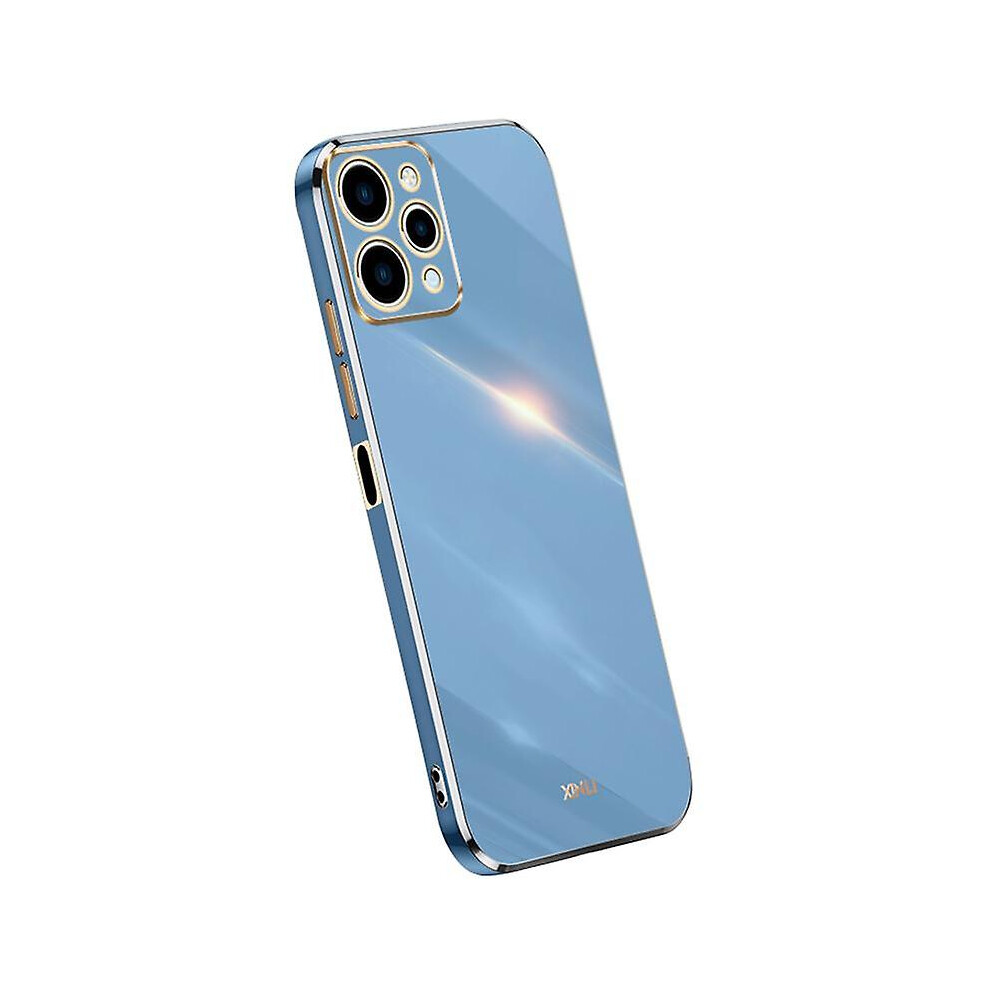 (Blue) Xinli For Xiaomi Redmi 12 4G Electroplating Edge Phone Cover Soft Tpu Protective Phone Case Blue 9430790752437