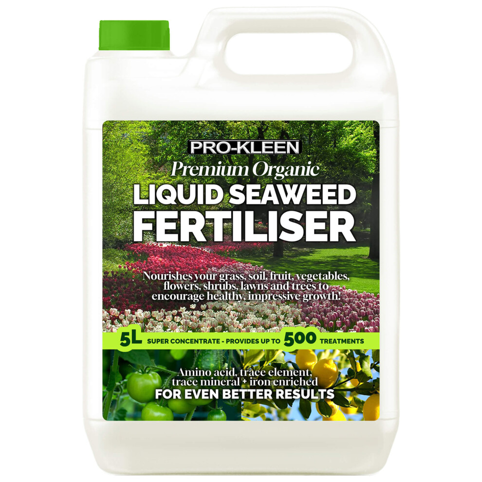ProKleen Organic Liquid Seaweed Fertiliser Premium Flowers Vegetables Lawns 5L - Image 4