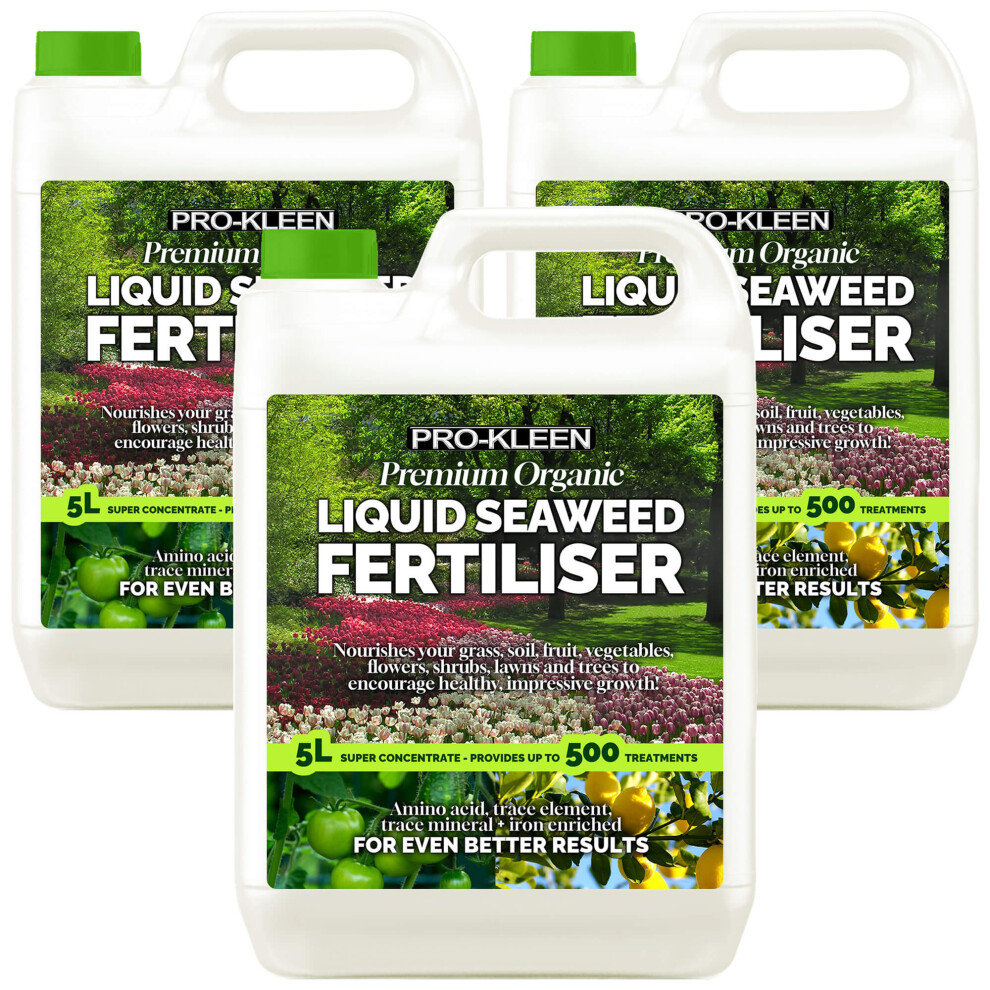 ProKleen Premium Organic Liquid Seaweed Fertiliser Plants Grass Vegetables 15L - Image 2
